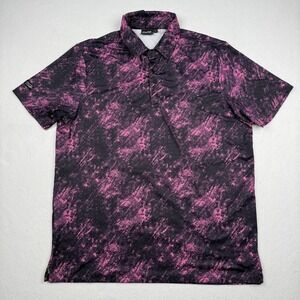 Sunday Swagger Polo Shirt Mens Large Pink Abstract Golf Performance Stretch